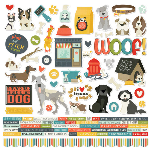 Simple Stories 12x12 Cardstock Stickers - Pet Shoppe - Dog