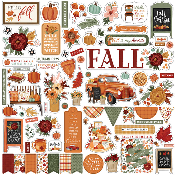 Carta Bella 12x12 Cardstock Stickers - Welcome Fall - Elements