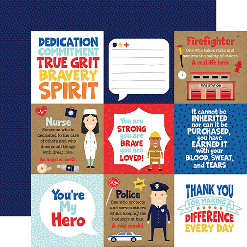 Echo Park Cut-Outs - First Responder - 4x4 Journaling Cards