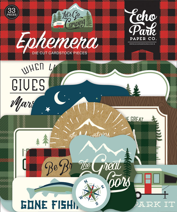 Echo Park Ephemera Die-Cuts - Let's Go Camping