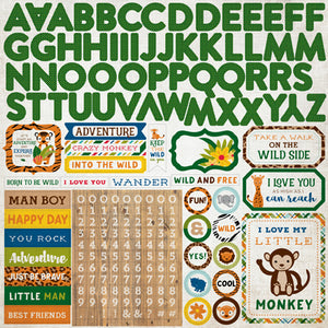 Echo Park 12x12 Cardstock Stickers - Jungle Safari - Alpha