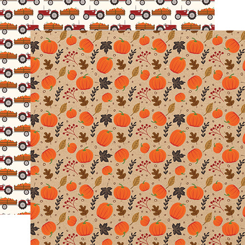 Echo Park Papers - My Favorite Fall - Pumpkin Patch - 2 Sheets