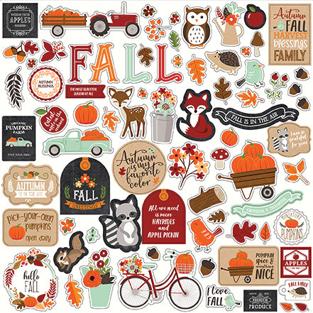 Echo Park 12x12 Cardstock Stickers - My Favorite Fall - Elements