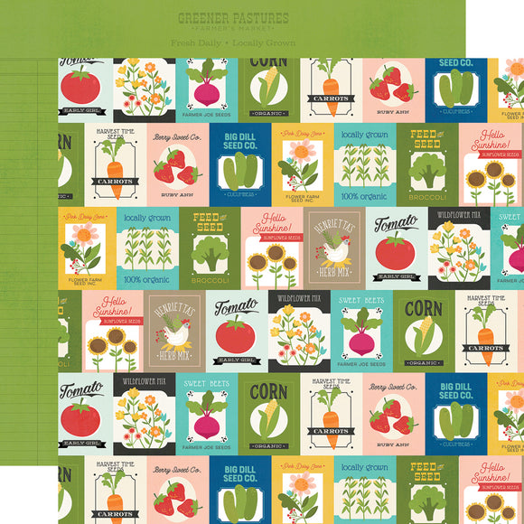 Simple Stories Papers - Homegrown - Feed & Seed - 2 Sheets