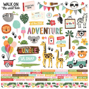 Simple Stories 12x12 Cardstock Stickers - Into the Wild - Elements