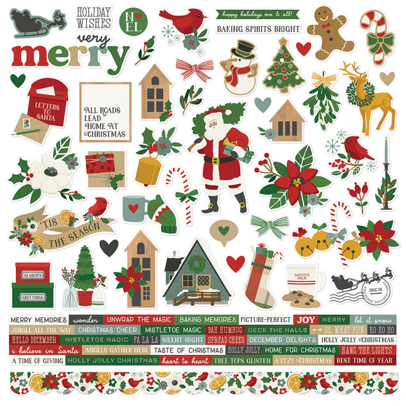 Simple Stories 12x12 Cardstock Stickers - Hearth & Holiday - Combo