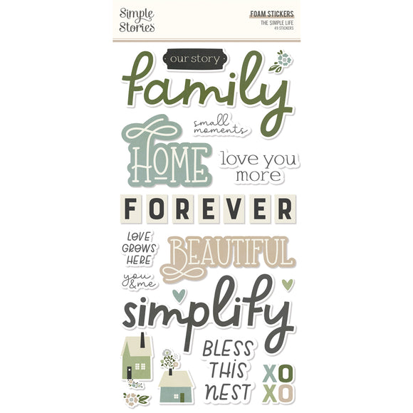 Simple Stories Foam Stickers - The Simple Life