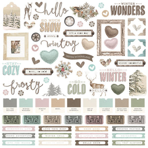 Simple Stories 12x12 Cardstock Stickers - Simple Vintage - Winter Woods