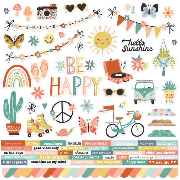 Simple Stories 12x12 Cardstock Stickers - Boho Sunshine