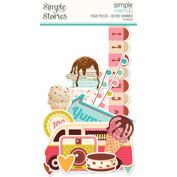 Simple Stories Die Cuts - Page Pieces - Retro Summer