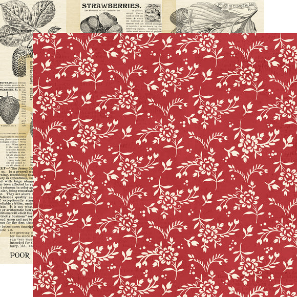 Simple Stories Papers - Simple Vintage - Berry Fields - Berry Sweet - 2 Sheets