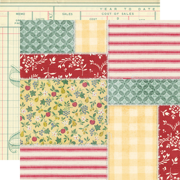 Simple Stories Papers - Simple Vintage - Berry Fields - Hello Lovely - 2 Sheets