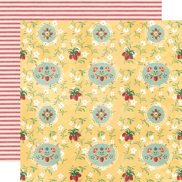 Simple Stories Papers - Simple Vintage - Berry Fields - Hey Sunshine - 2 Sheets