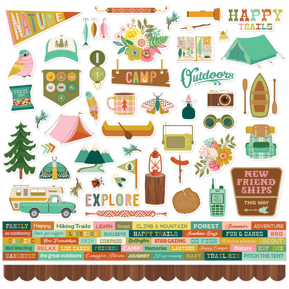Simple Stories 12x12 Cardstock Stickers - Trail Mix