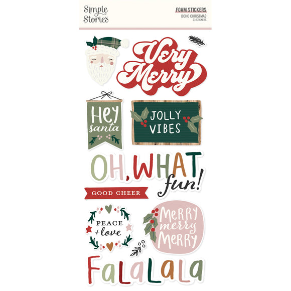 Simple Stories Foam Stickers - Boho Christmas