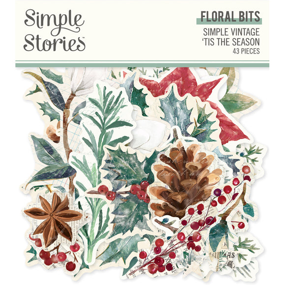 Simple Stories Bits & Pieces - Simple Vintage - 'Tis the Season - Floral