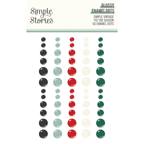 Simple Stories Enamel Dots - Simple Vintage - 'Tis the Season