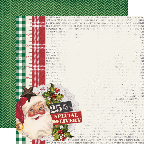 Simple Stories Papers - Simple Vintage - Dear Santa - Ho Ho Ho - 2 Sheets