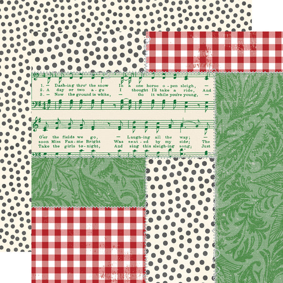 Simple Stories Papers - Simple Vintage - Dear Santa - Jingle Bells - 2 Sheets