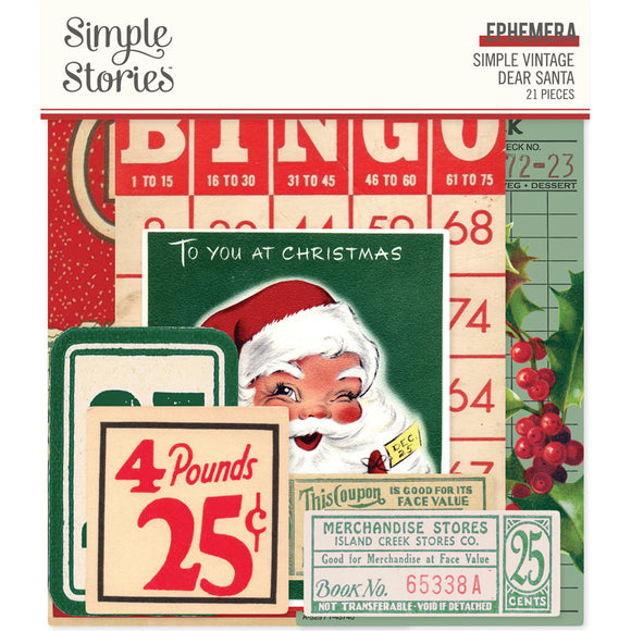 Simple Stories Ephemera - Simple Vintage - Dear Santa