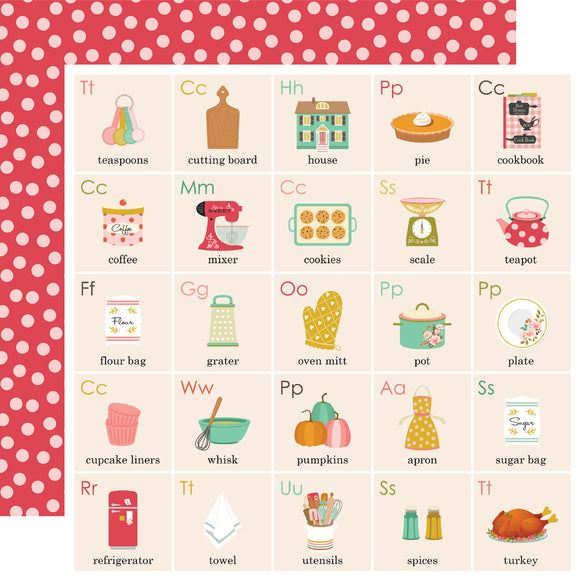 Simple Stories Papers - What's Cookin' - Dine In - 2 Sheets