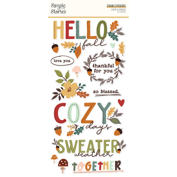 Simple Stories Foam Stickers - Cider & Donuts