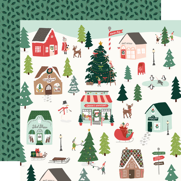 Simple Stories Papers - Santa's Village - North Pole - 2 Sheets