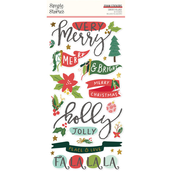 Simple Stories Foam Stickers - Santa's Village