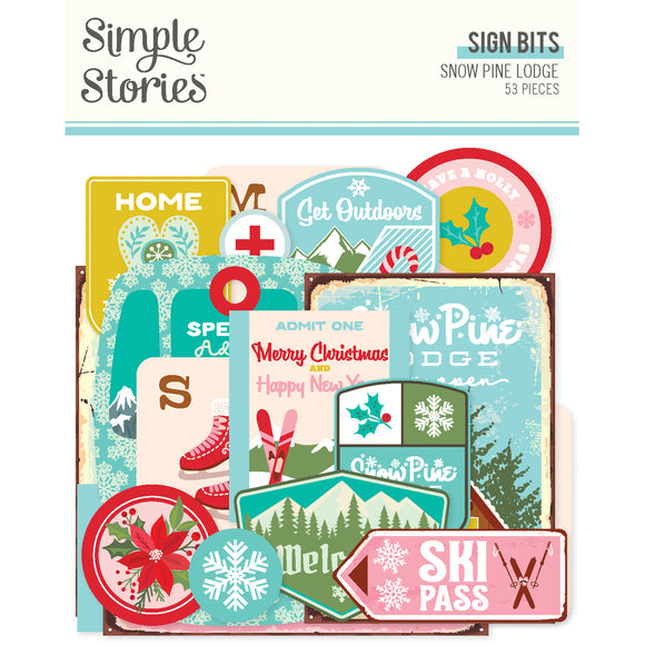 Simple Stories Bits & Pieces - Snow Pine Lodge - Signs