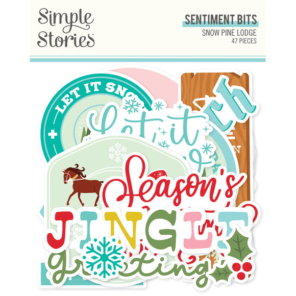 Simple Stories Bits & Pieces - Snow Pine Lodge - Sentiments