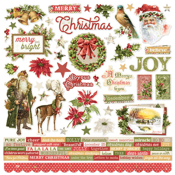 Simple Stories 12x12 Cardstock Stickers - Simple Vintage - Yuletide