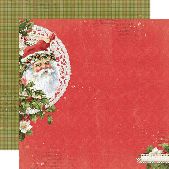 Simple Stories Papers - Simple Vintage - Yuletide - Making Spirits Bright - 2 Sheets