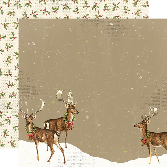 Simple Stories Papers - Simple Vintage - Yuletide - Peace on Earth - 2 Sheets