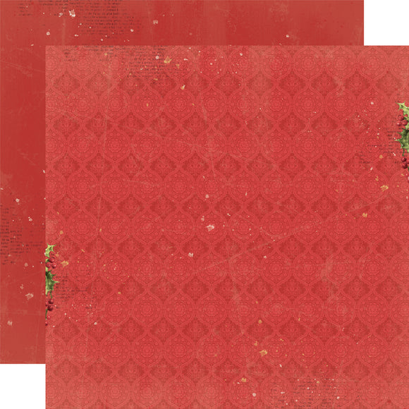 Simple Stories Papers - Simple Vintage - Yuletide - Pomegranate - 2 Sheets