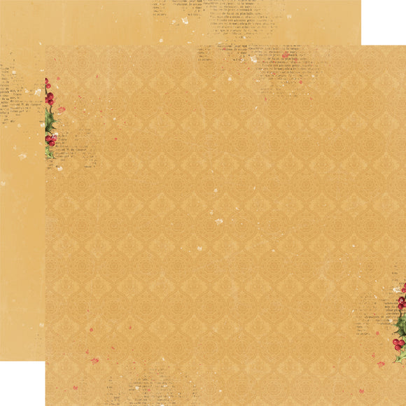 Simple Stories Papers - Simple Vintage - Yuletide - Goldenrod - 2 Sheets