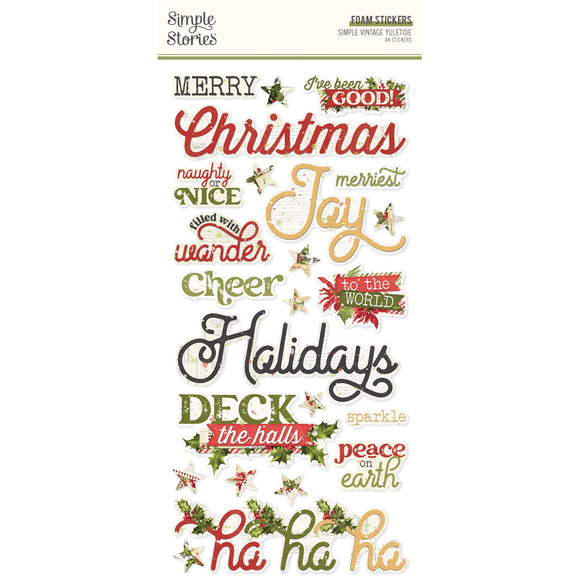 Simple Stories Foam Stickers - Simple Vintage - Yuletide