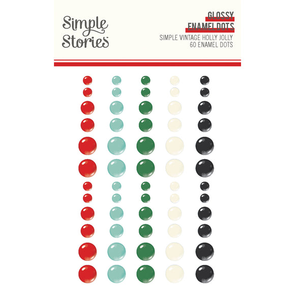 Simple Stories Enamel Dots - Simple Vintage - Holly Jolly