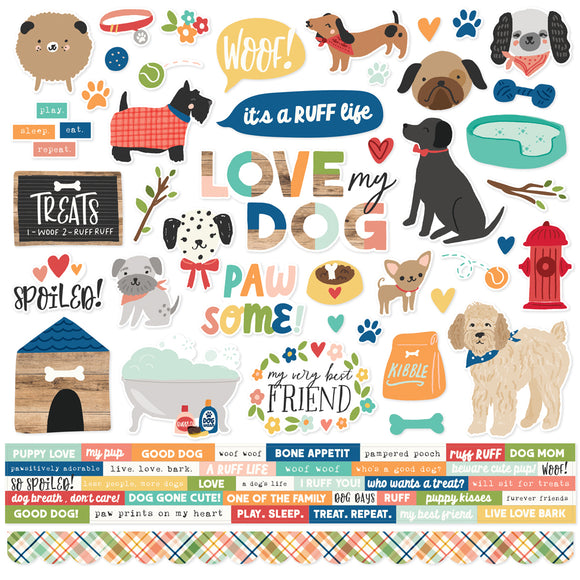 Simple Stories 12x12 Cardstock Stickers - Fur Baby - Dog