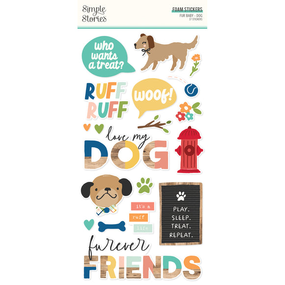 Simple Stories Foam Stickers - Fur Baby - Dog