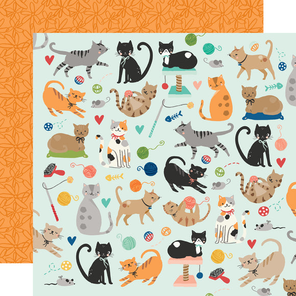 Simple Stories Papers - Fur Baby - Cat - Here Kitty Kitty - 2 Sheets
