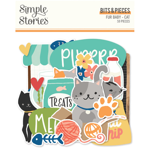 Simple Stories Bits & Pieces - Fur Baby - Cat - Icons