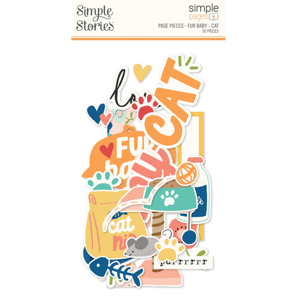 Simple Stories Die Cuts - Page Pieces - Fur Baby - Cat
