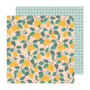 Crate Paper Papers - Maggie Holmes - Parasol - Citron - 2 Sheets