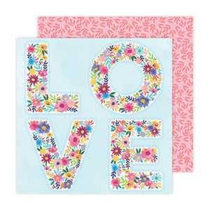 American Crafts Papers - Paige Evans - Blooming Wild - 17 - 2 Sheets