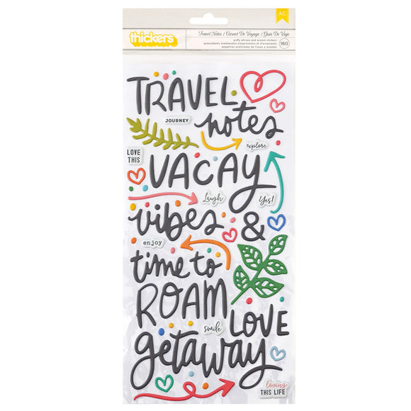 Vicki Boutin Thickers 3D Stickers - Where to Next - Travel Notes