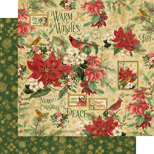 Graphic 45 Papers - Warm Wishes - Peace and Plenty - 2 Sheets