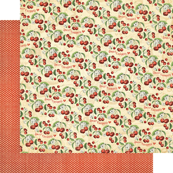 Graphic 45 Papers - Life's a Bowl of Cherries - Pretty Please - 2 Sheets