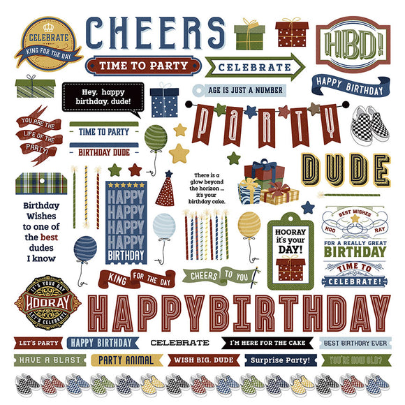 Photo Play 12x12 Cardstock Stickers - Birthday Bash