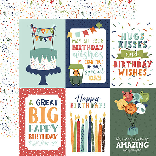 Echo Park Cut-Outs - A Birthday Wish - Boy - 4x6 Journaling Cards