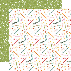 Echo Park Papers - A Birthday Wish - Girl - Confetti and Candles - 2 Sheets